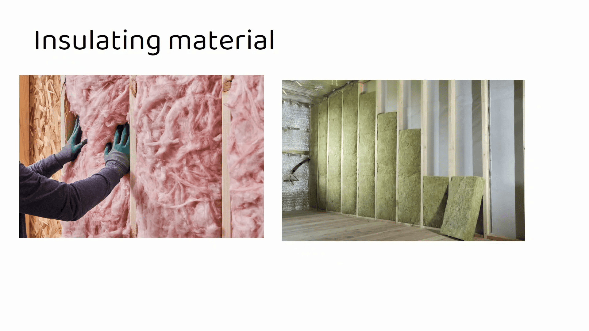 Барилгын дулаалгын материалуудыг хананд болон дээвэрт суурилуулж буй зураг